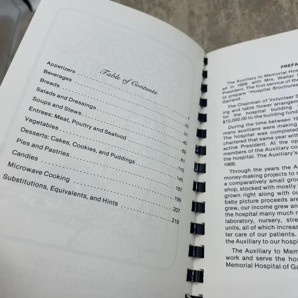 1979 1980s GARLAND MEMORIAL HOSPITAL AUXILIARY COOKBOOK SET VOLUME I and II, TX